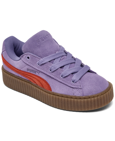 Shop Puma Fenty X  Women's Creeper Phatty Casual Sneakers From Finish Line In Lavender Alert,burnt Red