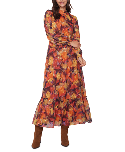 Shop Lost + Wander Women's Surreal Floral-print Maxi Dress In Orange Multi