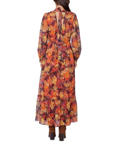 Shop Lost + Wander Women's Surreal Floral-print Maxi Dress In Orange Multi