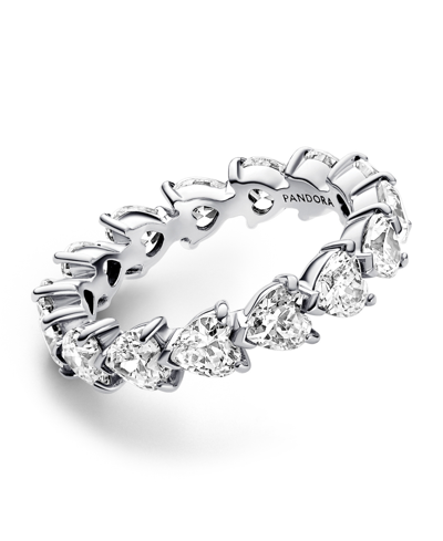 Shop Pandora Sterling Silver With Clear Cubic Zirconia Hearts Ring