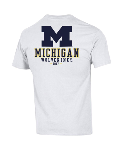 Shop Champion Men's  White Michigan Wolverines Stack 2-hit T-shirt