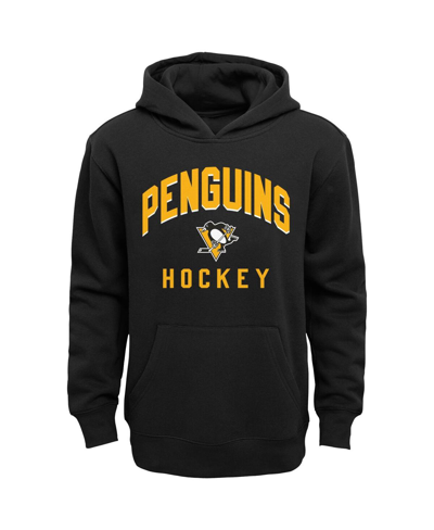 Outerstuff Toddler Boys Black, Heather Gray Pittsburgh Penguins Play By Play Pullover Hoodie And Pants Set In Black,heather Gray