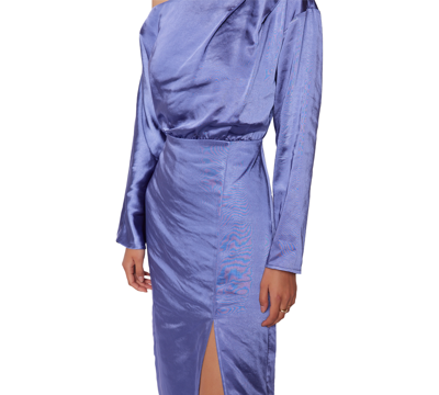 Shop Lost + Wander Women's Adria Asymmetric Midi Dress In Periwinkle