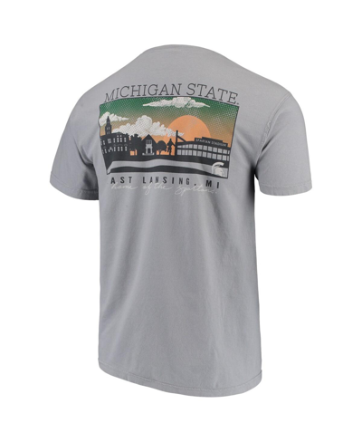 Shop Image One Men's Gray Michigan State Spartans Comfort Colors Campus Scenery T-shirt