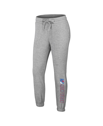 Wear By Erin Andrews Women's Heather Gray Colorado Avalanche Knit Long Sleeve Tri-blend T-shirt, Pants And Sleep Set In Heather Gray