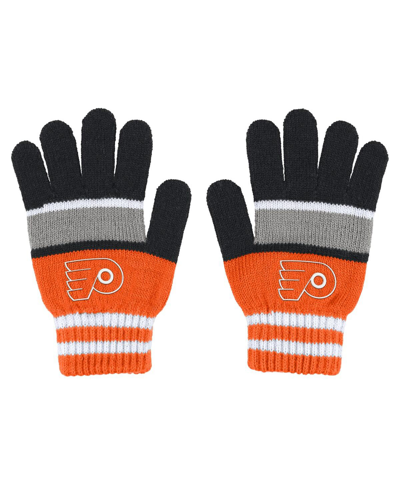 Wear By Erin Andrews Women's  Philadelphia Flyers Stripe Glove And Scarf Set In Orange,black