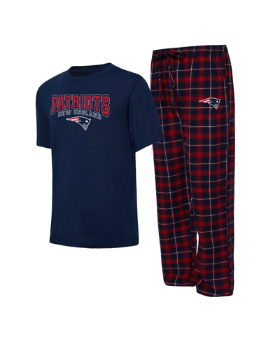Shop Concepts Sport Men's  Navy, Red New England Patriots Arctic T-shirt And Pajama Pants Sleep Set In Navy,red