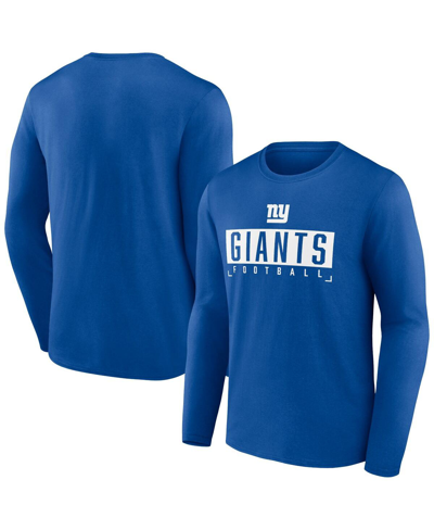 Fanatics Branded Royal New York Giants Big & Tall Wordmark Long Sleeve T-shirt In Royal