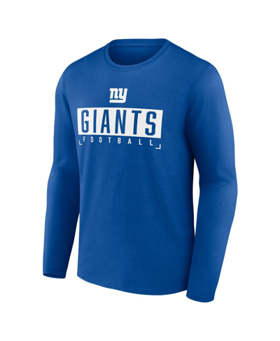 Fanatics Branded Royal New York Giants Big & Tall Wordmark Long Sleeve T-shirt In Royal