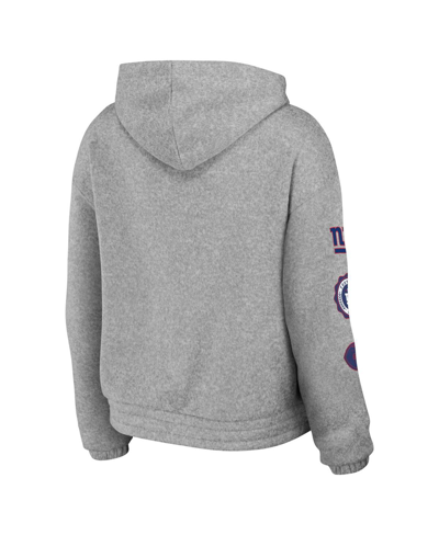 Wear By Erin Andrews Heather Gray New York Giants Full-zip Hoodie In Heather Gray