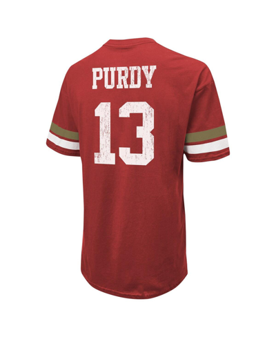 Majestic Men's  Threads Brock Purdy Scarlet Distressed San Francisco 49ers Name And Number Oversize F In Scarlet