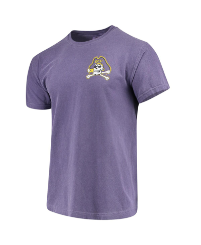 Shop Image One Men's Purple Ecu Pirates Baseball Flag Comfort Colors T-shirt