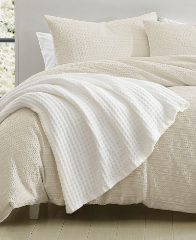 Shop Dkny Pure Cotton Waffle Blanket, Full/queen In White