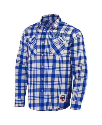 Fanatics Men's Darius Rucker Collection By  Royal Chicago Cubs Plaid Flannel Button-up Shirt In Royal