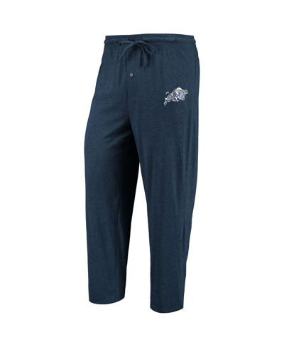 Concepts Sport Men's  Navy, Heathered Charcoal Distressed Navy Midshipmen Meter Long Sleeve T-shirt A In Navy,heather Charcoal