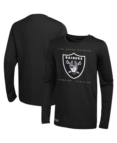 Shop Outerstuff Men's Black Las Vegas Raiders Side Drill Long Sleeve T-shirt