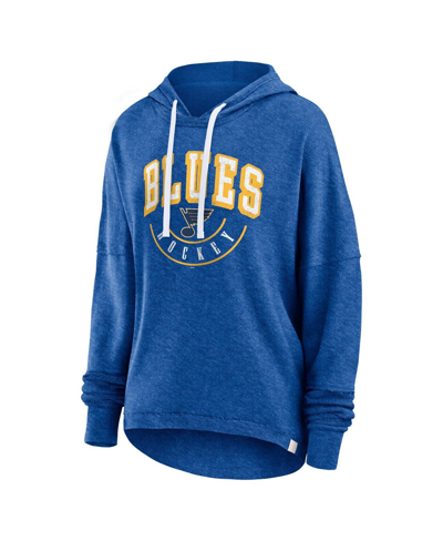 Fanatics Branded Royal Los Angeles Rams Lounge Helmet Arch Pullover Hoodie In Heather Blue