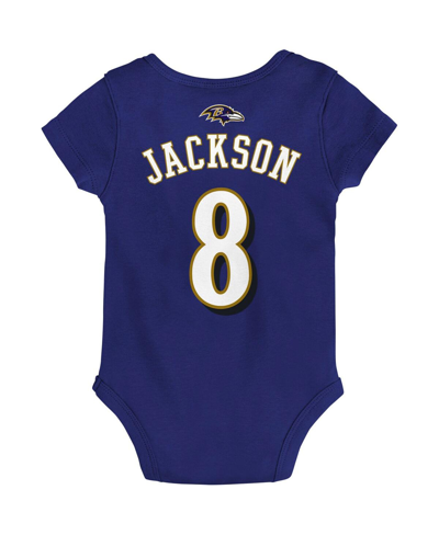 Shop Outerstuff Newborn And Infant Boys And Girls Lamar Jackson Purple Baltimore Ravens Mainliner Player Name And Nu