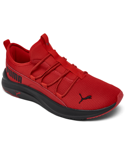 Shop Puma Big Kids Softride One4all Slip-on Casual Sneakers From Finish Line In Red,black