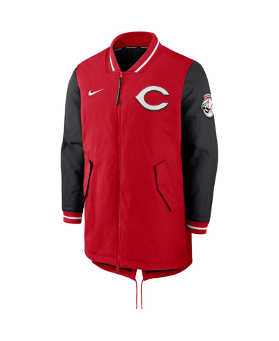 Shop Nike Men's  Red Cincinnati Reds Dugout Performance Full-zip Jacket