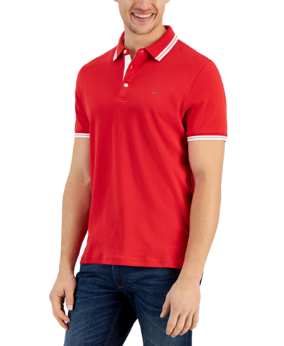 Shop Michael Kors Men's Greenwich Polo Shirt In Lacquer Red