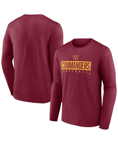 Shop Fanatics Men's  Burgundy Washington Commanders Big And Tall Wordmark Long Sleeve T-shirt