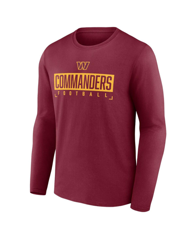 Shop Fanatics Men's  Burgundy Washington Commanders Big And Tall Wordmark Long Sleeve T-shirt