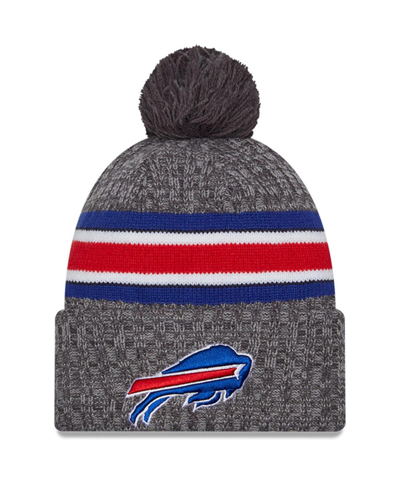 Shop New Era Men's  Gray Buffalo Bills 2023 Sideline Sport Cuffed Pom Knit Hat
