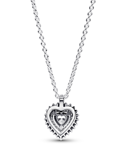 Shop Pandora Sterling Silver With Clear Cubic Zirconia Heart Collier Necklace