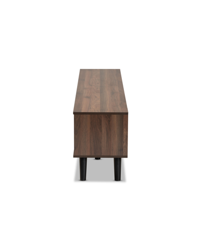 Baxton Studio Clapton Modern And Contemporary 70.9" Multi-tone And Finished Wood Tv Stand In Gray,walnut Brown,black