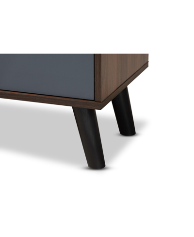 Baxton Studio Clapton Modern And Contemporary 70.9" Multi-tone And Finished Wood Tv Stand In Gray,walnut Brown,black