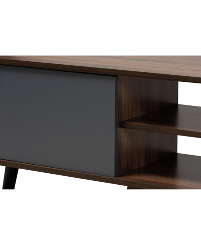 Baxton Studio Clapton Modern And Contemporary 70.9" Multi-tone And Finished Wood Tv Stand In Gray,walnut Brown,black