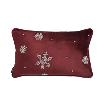 Shop Safavieh Falling Snow Pillow In Maroon