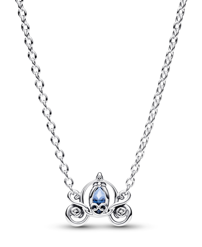 Shop Pandora Sterling Silver Disney Cinderella Collier Necklace In Blue