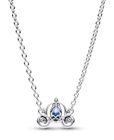 Pandora Sterling Silver Disney Cinderella Collier Necklace In Blue