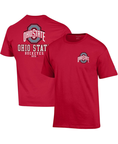 Shop Champion Men's  Scarlet Ohio State Buckeyes Team Stack 2-hit T-shirt