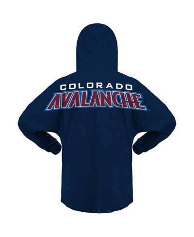 Fanatics Branded Navy Colorado Avalanche Jersey Lace-up V-neck Long Sleeve Hoodie T-shirt In Navy