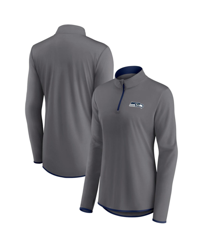 Fanatics Branded  Gray Seattle Seahawks Corner Long Sleeve 1/4 Zip Top In Gray