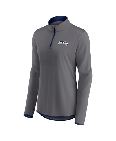 Fanatics Branded  Gray Seattle Seahawks Corner Long Sleeve 1/4 Zip Top In Gray