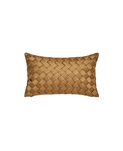 Shop Five Queens Court Bordeaux Boudoir Decorative Pillow, 13" X 21" In Gold
