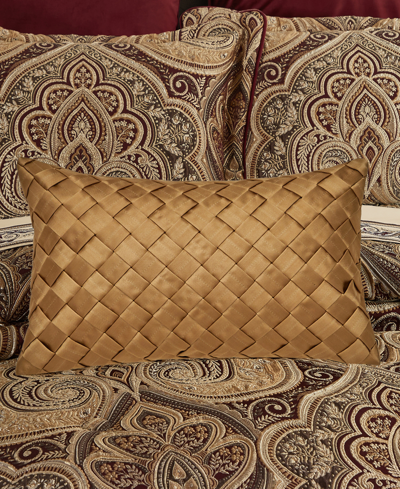 Shop Five Queens Court Bordeaux Boudoir Decorative Pillow, 13" X 21" In Gold