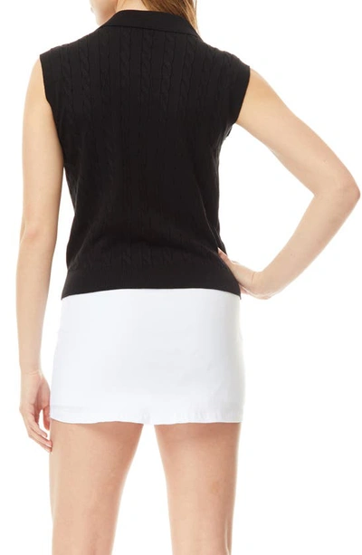 Shop By Design Natalia Cable Knit Sleeveless Sweater In Black