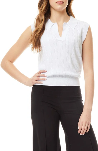Shop By Design Natalia Cable Knit Sleeveless Sweater In Bright White