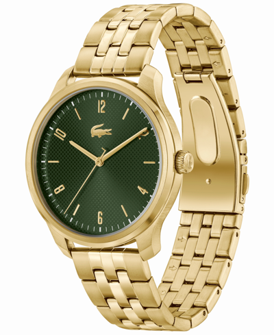 Shop Lacoste Men's Lisbon Quartz Gold-tone Stainless Steel Bracelet Watch 42mm