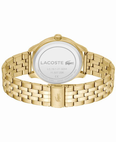 Shop Lacoste Men's Lisbon Quartz Gold-tone Stainless Steel Bracelet Watch 42mm
