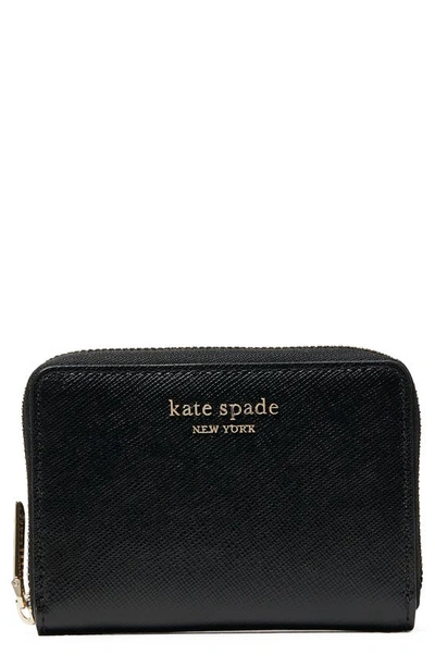 Shop Kate Spade Spencer Zip Leather Card Case In Black