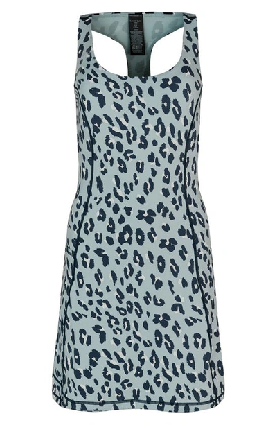 Shop Sweaty Betty Power Gym Dress In Blue Cheetah Print