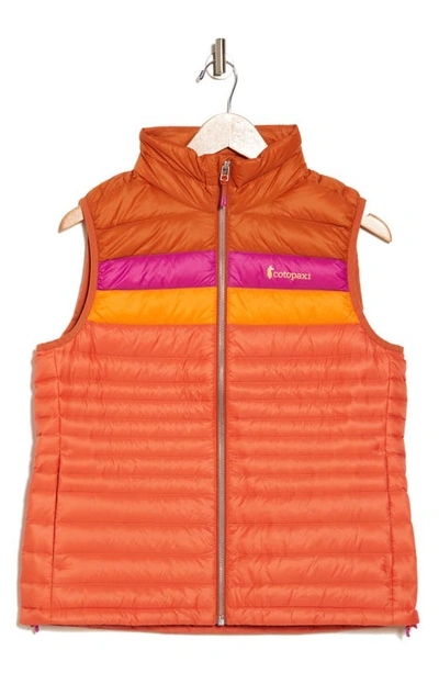 Shop Cotopaxi Fuego Water Resistant Packable 800 Fill Power Down Vest In Mezcal And Nectar