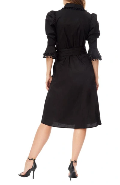 By Design Lucia Stretch Cotton Poplin Shirtdress In Black