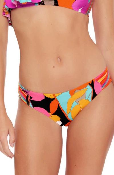 Shop Trina Turk Shirred Side Tab Hipster Bikini Bottoms In Multi